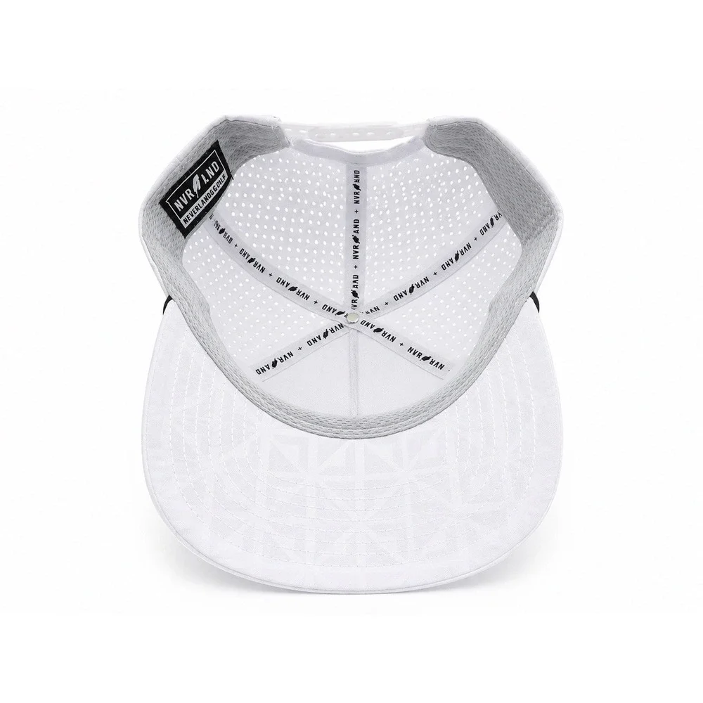 LEAP Performance Golf Hat White Perforated Snapback Rope Cap Adjustable